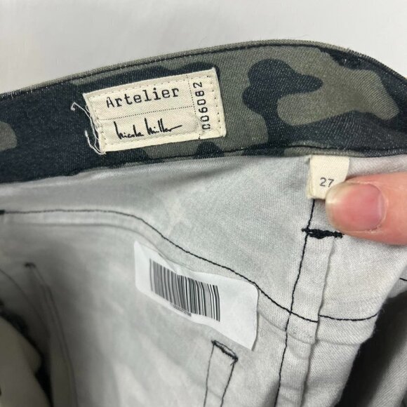 Nicole Miller Camouflage Cropped Skinny Denim Pants with Side Stripes Size 27 - Picture 10 of 11